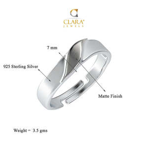 NOVAMART Fine Buy Premium 925 Pure Sterling <b>Silver</b> Cluster <b>Rings</b> for <b>Men</b> Geometric Pattern with Gold Plated Zircon Bezel Setting - Product Image 5