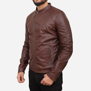 Veste en cuir pour homme, style motard, cuir de qualité supérieure, vêtements d'extérieur en cuir de vache, streetwear décontracté, logo personnalisé, fabricant en gros OEM - Product Image 4