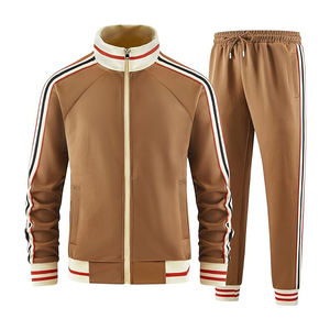 Conjunto deportivo completo para hombre, chaqueta con cremallera de poliéster y pantalones, ropa deportiva informal para entrenamiento atlético - Product Image 1
