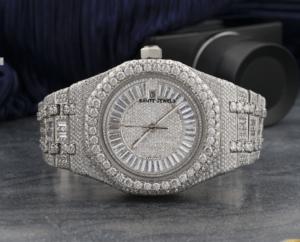 Reloj de Lujo con Incrustaciones de Moissanita, Estilo Hip Hop, Completamente Cubierto de Diamantes VVS1, Reloj de Pulsera Brillante - Product Image 1