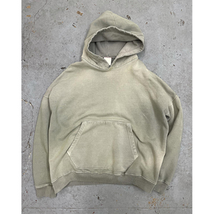 Chándal de correr de dos piezas personalizado para hombre, chándal desteñido por el sol lavado con ácido con Sudadera con capucha de talla grande y pantalones cortos de maternidad - Product Image 2