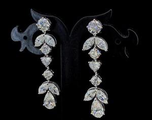 Blanc Rond Marquise Poire et Coeur Coupe Moissanite Boucles D'oreilles De Fiançailles Boucles D'oreilles De Mariage - Product Image 2