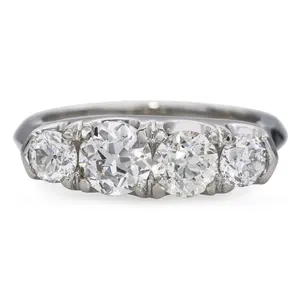 Anillo de Oro Blanco de 14K Vintage con 4 Diamantes Cultivados en Laboratorio de 1.95tcw, Chapado en Oro, para Boda, Compromiso, Aniversario, Regalo, con Certificado IGI - Product Image 6