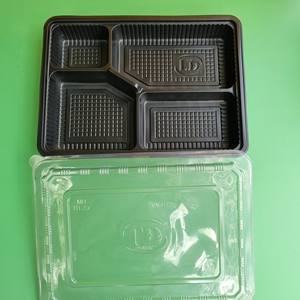 Récipient alimentaire en plastique jetable avec couvercle emballage alimentaire Top vente couleur noire à emporter fabricant fabriqué au Vietnam - Product Image 1