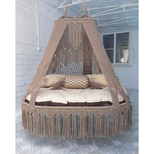 Silla Columpio Grande de Macramé para Interiores y Exteriores, Silla Columpio Colgante para Patio, Silla Sofá de Macramé para Muebles de Hogar y Patio - Product Image 2