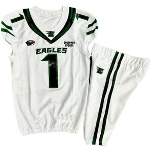 Uniforme de fútbol americano de sarga de aparejos, camiseta de fútbol americano y pantalones integrados - Product Image 6