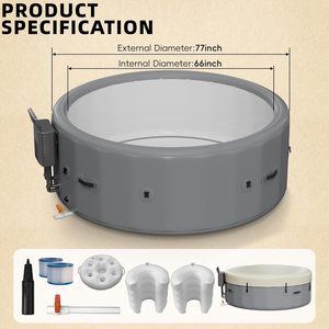 Nueva oferta promocional: bañera de hidromasaje plegable para 4-6 personas con 160 chorros de aire, cubierta y bomba de calefacción - Product Image 2