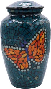 Handmade <b>Large</b> Adult Size Mosaic Glass Cremation <b>Urn</b> Unique Artwork With Individual Tiles Applied by Hand for Funerals - Product Image 6