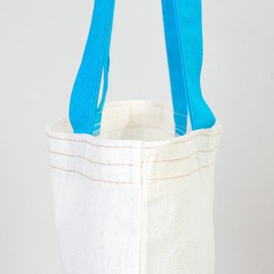 Turquoise Handles Cotton Tote <b>Bag</b> 14x16 in Durable Reusable Plain Cotton <b>Bag</b> with <b>Long</b> Handles for Advertising - Product Image 6