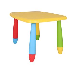 WELL HOME Tavolino rettangolare in plastica giallo per bambini 73x58x48 cm - Product Image 1