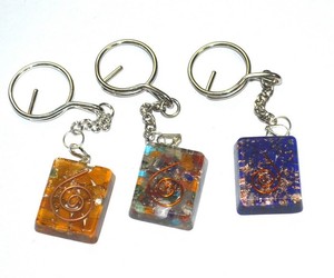 Llavero de cristal Om con chakra, metal de cobre e impresión de 2 colores |   Venta al por mayor - Product Image 6