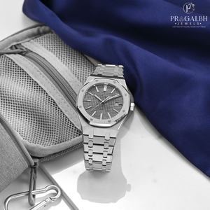 925 argent Sterling acier inoxydable luxe hommes affaires montre mouvement à Quartz saphir cristal cadran 30M étanche lumineux - Product Image 2