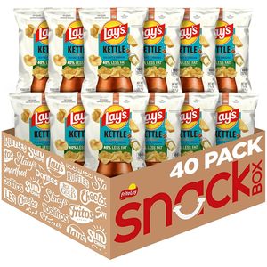 Papas Fritas Lay's Kettle Cooked, 40% Menos Grasa, Sal y Vinagre, 1.375 Onzas (Paquete de 64) - Product Image 3