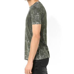 2025 nuevo diseño de camisetas informales lavadas con ácido para hombres, conjunto de ropa de calle de punto de algodón 100% personalizado suave de manga corta - Product Image 3