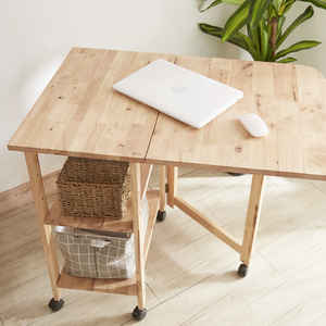 <b>Foldable</b> Wooden Gateleg <b>Dining</b> <b>Table</b> Space Saving Expandable Multi Function Solid Rubberwood Malaysia Export - Product Image 2