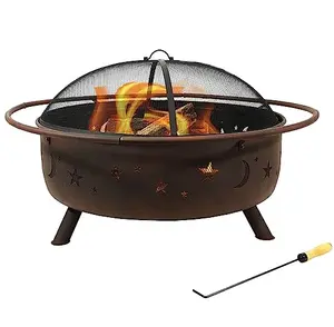 受欢迎的高品质花园天井火坑后院金属户外烧烤烧烤木材燃烧便携式圆形金属火坑