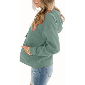 Tallas de color personalizadas de gran tamaño de algodón de alta calidad de cuello redondo ropa informal de gran tamaño Crop Top Sudadera con capucha y sudadera - Product Image 5