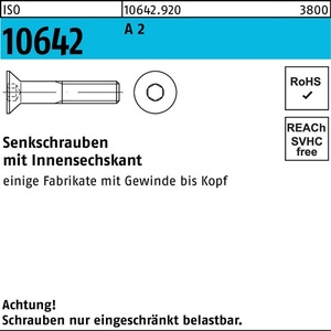 สกรูหัวจมหกเหลี่ยม ISO 10642 M16 X 130 มม. A2 สแตนเลสสตีล แพ็ค 25 ชิ้น - Product Image 1