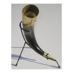 Medieval Viking Dining Partyware Horn Beer Ale Drinking with Stand Natural Camping Horn with <b>Top</b> Quality for <b>Christmas</b> <b>Party</b> - Product Image 4