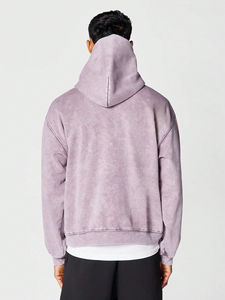 <b>Trendy</b> Men's Distressed Washed Winter Comfort Pullover <b>Hoodie</b> Customized With Stylish Hood Collar and Digital Printing Fleece - Product Image 3