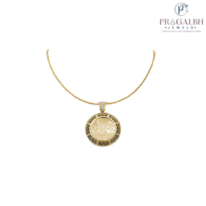 Trendy High Quality Wholesale 18K Gold Plated Zircon <b>Link</b> Chain 50 Peso Mexican Coin Mens Pendant Badge Necklace - Product Image 2