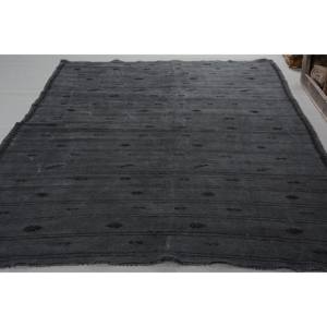 Alfombra turca Vintage rústica negra 5,2X10 pies lana hecha a mano área grande diseño de retazos para adolescentes rectángulo pasillo látex - Product Image 3
