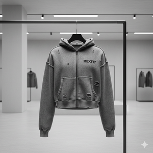 Rexfit Sports Mens Distressed Full Zip Hoodie Acid Washed Unisex Style Best Street Style Hoodie Casual Full Zipper Hoodie - Product Image 4