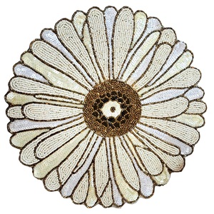 High Quality Handmade Eco-Friendly Durable Vintage Beaded <b>Round</b> <b>Placemat</b> for Home Wedding Parties - Product Image 4
