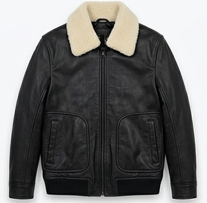 <b>Men</b> Premium Genuine Leather Bomber <b>Jacket</b> Zipper Closure Cozy Removable Fur Collar Winter Warmth Streetwear Style Quick Dry - Product Image 1