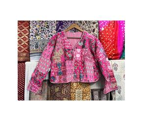 New Style Bohemian Style Women's Cotton Short Jacket Boho <b>Double</b> Side Wear Reversible Coat with Printed Fabric - Product Image 1