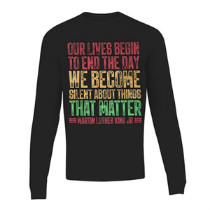 T-shirt à manches longues Mlk Day Blm - Notre vie commence à se terminer le jour où nous devenons muets - Produit promotionnel - Product Image 2