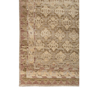 Alfombras de Lana Anudadas a Mano Viscaya Gold, Diseño Geométrico Clásico Rectangular para Sala de Estar y Dormitorio-ENM-8002(Cs-01)(Fr) - Product Image 4