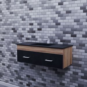 Meuble-lavabo compact de 60 cm avec vasque en céramique pour petites salles de bain et appartements locatifs - Product Image 1
