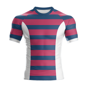 Maillot Rugby à séchage rapide personnalisé Maillot de sport rayé respirant avec impression numérique Style d'ensemble - Product Image 2
