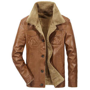 <b>Men</b> Genuine Lambskin Brown Color Pattern Leather <b>Trucker</b> <b>Jacket</b> High Quality Customized Embroidered <b>jacket</b> for <b>men</b> - Product Image 5