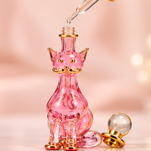 Frascos de Perfume de Vidrio Hechos a Mano en Egipto con Forma de Gato, Recipientes Decorativos Coleccionables para Attar - Product Image 5