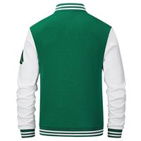 Chaqueta con letras de lana bordada de chenilla pesada de algodón 100% personalizada para hombres, chaqueta universitaria de béisbol Varsity