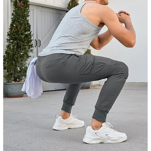 Atlético activo Jogger pantalón transpirable antiarrugas pesca correr rápido antiarrugas, pantalón de hombre, pantalón teñido liso - Product Image 6