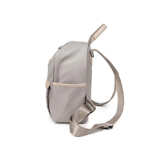 Trendy Waterproof Nylon Anti-Theft <b>Backpack</b> for Women with <b>Leather</b> Trimming Office Use Custom Logo - Product Image 1