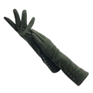 Gants de mariée longs en satin et dentelle perlée de 35 cm, en daim tendance avec écran tactile, longueur bras, pour mariages - Product Image 1