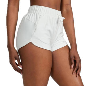 Pantalones cortos informales de moda para mujer, cintura elástica, costura duradera lavada, tela transpirable suave, ajuste cómodo para el verano diario - Product Image 2