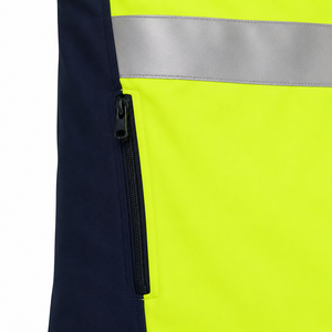 Veste de sécurité réfléchissante haute visibilité, couleur lime marine, résistante à l'eau, en tissu softshell, unisexe, vêtements de travail pour l'industrie, vente en gros personnalisée, OEM, ODM - Product Image 6