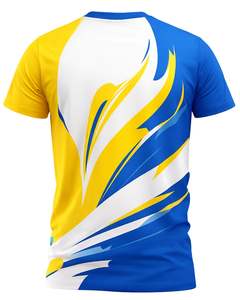 Camiseta Deportiva con Cuello en V para Hombre, Azul, Amarillo, Blanco, Estampada, de Poliéster, Secado Rápido, Transpirable, Jersey Atlético, Personalizada, OEM, al por Mayor - Product Image 2