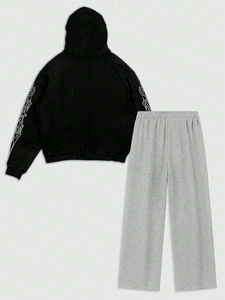 Chándal Holgado Personalizable para Hombre con Estampado por Transferencia de Calor y Logotipo Personalizado, 100% Algodón, Felpa Gruesa, Listo para el Invierno - Product Image 5