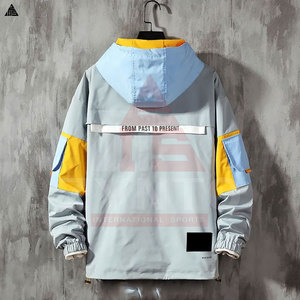 เสื้อแจ็คเก็ตฮู้ดดี้ผู้ชาย ระบายอากาศได้ดี กันลม แฟชั่นลำลอง สตรีทแวร์ เสื้อฮู้ดดี้กันน้ำ - Product Image 2