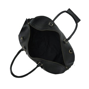 Sac de voyage pliable en cuir véritable, grande capacité, léger, avec fermeture à glissière, pour les voyages - Noir durable - Product Image 5