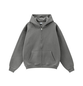 Hot Sale Zipper Polyester/Cotton <b>Lined</b> Anti-Wrinkle <b>Fleece</b> Oversized Fit <b>Men</b> Casual Blank Streetwear Warm <b>Hoodies</b> - Product Image 4