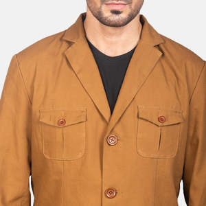 Veste Safari Kajetan Vintage Kaki Taille XL en Tissu Toile Respirant avec Col à Capuche en Polyester, Motif Imprimé Lavé, Fabrication ODM - Product Image 6