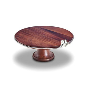 Nuevo elegante soporte de mesa de madera para pasteles, Forma cuadrada Vintage, bandeja de 2 niveles, soporte de diseño de madera de teca y hojas de plata al precio más bajo - Product Image 4