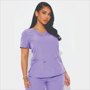 Scrubs d'hôpital à manches courtes à col montant confortables pour hommes et femmes pour l'été-Uniformes hospitaliers - Product Image 6